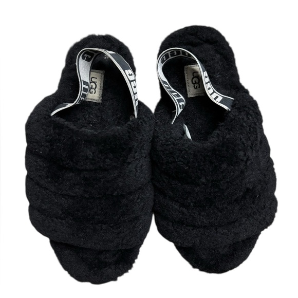 UGG Fluff Yeah Black Slipper Slide Sz 8 - Picture 3 of 8